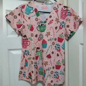 Christmas Scrub Top